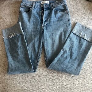 Denim Forum The Arlo Hi-Rise Cuff Jeans Light Wash Size 28